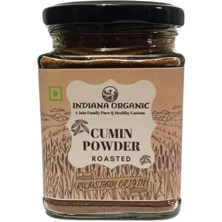 Indiana Organic - Roasted Cumin Powder | Bhuna Jeera Powder | Packed On Order From Fresh Batch | Zero Added Colours, Fillers, Additives & Preservatives - 150 Gram (Roasted Cumin Powder)