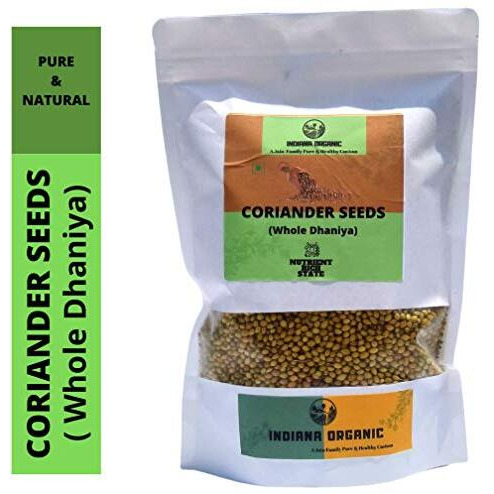 Indiana Organic Coriander Seeds Whole, Sabut Dhaniya, 300 Gram | Pure & Natural | 2024 Harvest