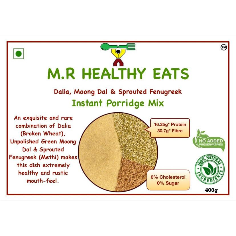 M.R Healthy Eats- Organic Dalia, Moong & Sprouted Fenugreek Mix In Food-Grade Container 400G