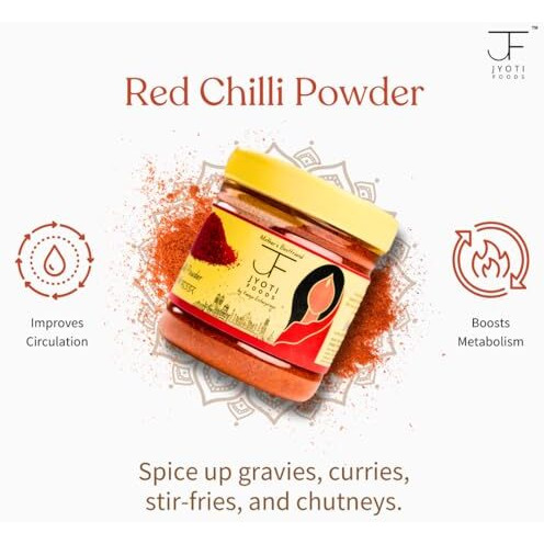 Jyoti Foods Indian Daily Spice Kit | Turmeric, Red Chilli, Coriander & Garam Masala | Stone-Ground & Aromatic | Pure & Natural | Free Spoon Inside | A MotherS Best Friend (Each 100Gm, Pack Of 4)