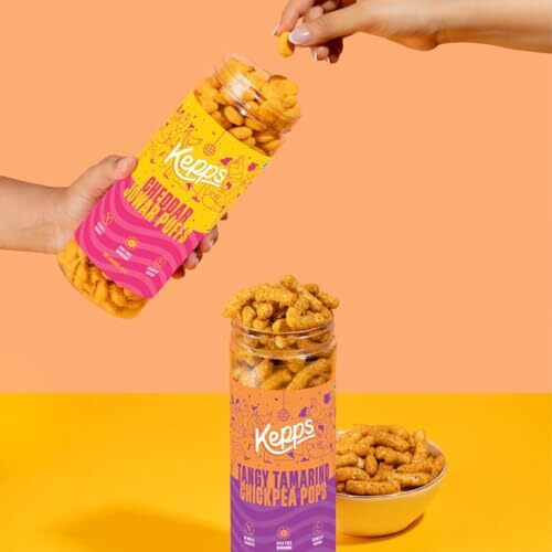 Kepps Cheddar Jowar Puffs Snack, Gluten Free, Rich In Fiber And Protein, Never Fried, Low Calorie, Delicious Munchies, For All Age, Kid Friendly (70 Gm)