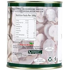 Caneen - Slice Mushroom 800G*8 | Rich In Protein & Fibres | Gluten Free, Non Gmo | No Added Preservatives & Colours | Fresh Sliced Mushrooms (Pack Of 8)