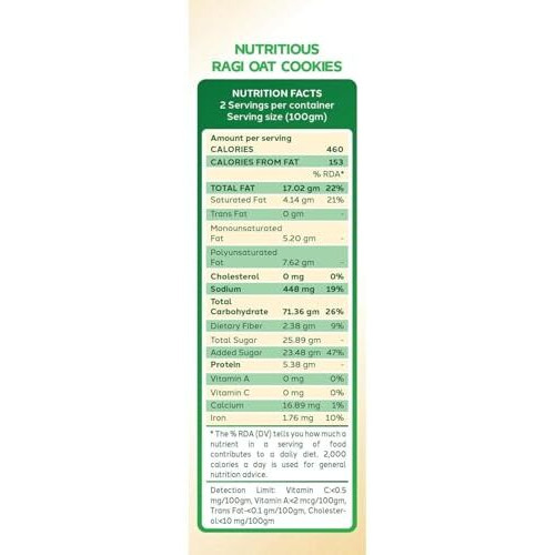 Milletnials Shreejayy Ragi Millet Oats Cookies 200G, Gluten-Free, 100% Vegan, Zero Maida, No Atta, No Preservatives, Healthy & Ready-To-Eat Snack (Medium, 2, Count)