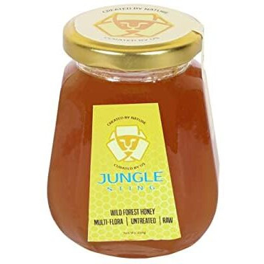 Jungle Sting 100% Pure-Raw And Unprocessed Honey Collected From Wild Forest Hives, Naturally Sweet Without Added Sugar, Unheated & No Preservatives, Natural Honey Flavour 250Gm