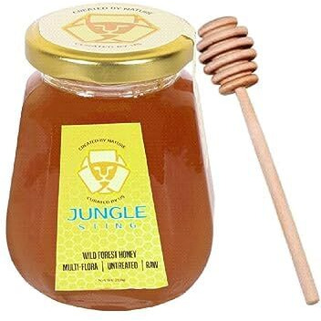 Jungle Sting 100% Pure-Raw And Unprocessed Honey Collected From Wild Forest Hives, Naturally Sweet Without Added Sugar, Unheated & No Preservatives, Natural Honey Flavour 250Gm