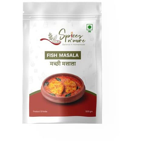 Spices N More Fish Masala For Cooking Delicious Dish With Natural Aroma & Authentic Taste Rich In Flavor, Naturally Processed And No Preservatives (50 Gm)
