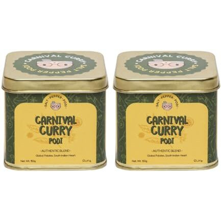 Salt Pepper Podi | Carnival Curry Podi | Gunpowder | Exquisite Blend Of Aromatic Spices | Authentic South Indian Masala | Home Made | Ready To Cook Masala | Natural & Aromatic - 150G (Pack Of 2)