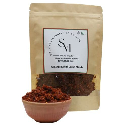 Spice Meve - Your Local Indian Spice Souk - Whole & Powdered Spices Hand-Pounded Kanda Lasun Masala|Premium&Pure Quality Ghati Masala(200 Gm)