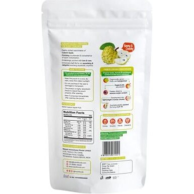 Nuick Freeze Dried Custard Apple Chunks | 23G Pouch | 100% Natural Fruit, No Preservative, No Added Sugar, Not Frozen | Nutritious And Crunchy Snacks For Kids And Adults