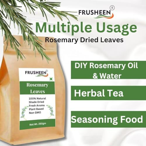 Rosemary Dried Leaves, Premium, Shade Dried, Fresh Aroma, Plant Based For Making Rosemary Water & Rosemary Hair Oil | Non Gmo - Preservative Free 250Gm