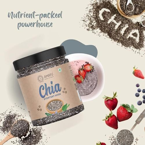 Amayu Raw Chia Seeds 600 Gm | Healthy Snacks For Weight Loss | Seeds For Eating | Rich In Calcium, Protein & Omega 3 | Chia Seed (200 X 3) Pack Of 3