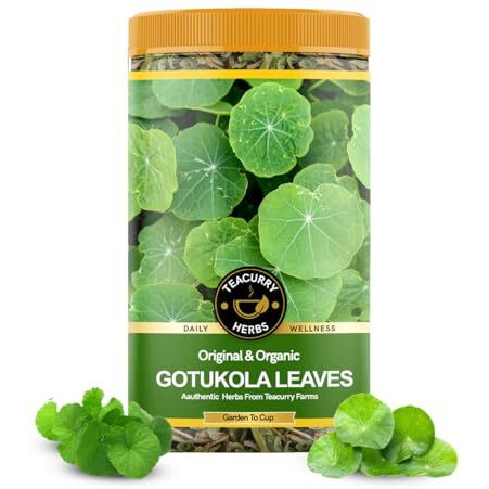 Teacurry Organic Gotukola Leaves (50 Gram) - Helps To Boost Memory, Supports Liver Detoxifications And Promotes Skin & Body Wellness - Natural Ingredients