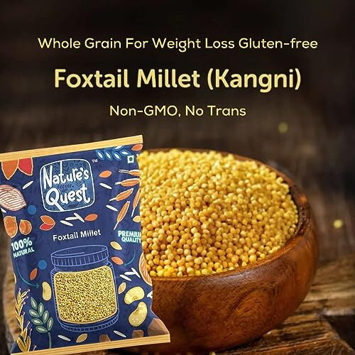 Nature's Quest Foxtail Millet - (Kaon/Kang/Kangni/Kakum/Navani/Korralu/Korra/Thinai/Navane/Tenai/Kanghu) | Native Low Gi Millet Rice | High Protein - 9000 Gms