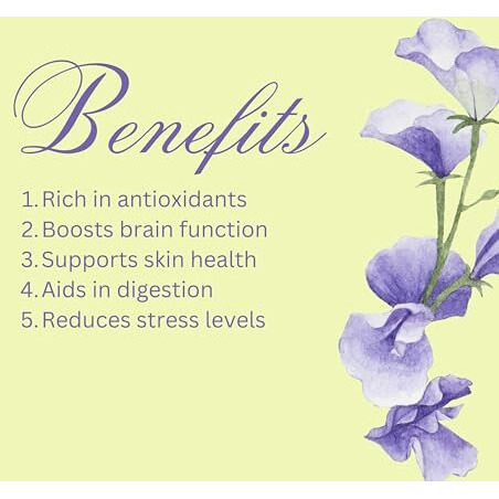 Hygeia Butterfly Pea Flower Tea | 100% Natural Herbal Detox | Super Antioxidant & Brain Health | Aparajita Shankhpushpi | Caffeine-Free | 30G (60 Cups) | Blue Tea For Relaxation & Wellness