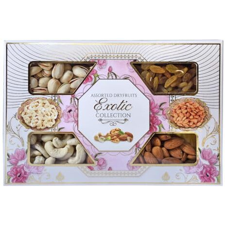 Naturevit Dry Fruits Gift Pack, 200Gm (Cashew, Almond, Pistachios And Raisins) | Diwali Gift Pack For Family, Friends, Corporate Office Gifts Combo (50 Grams - Each Item)