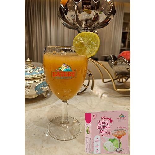 Eatery Harvest Spicy Guava Ready Premix 100 G(10 G*10 Sachets) Sugar Free, Diabetic Friendly, Cocktail Mocktail Mixer, Ready Drink Just Add Water, Spicy Guava Spritzer Mocktail, No Added Color, No Added Sugar, Vegan