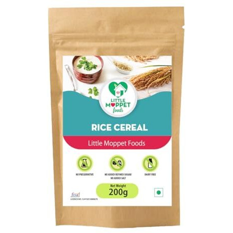 Little Moppet Foods  Rice Cereal 200G | No Additives And Preservatives | Free From Added Salt And Sugar |