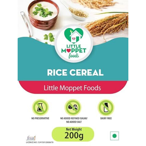Little Moppet Foods  Rice Cereal 200G | No Additives And Preservatives | Free From Added Salt And Sugar |
