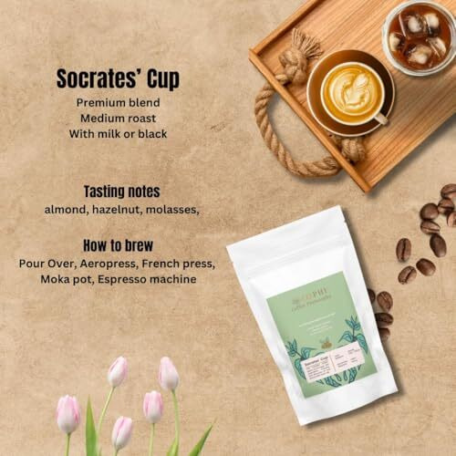 Co.Phi Socrates Cup, Shade Grown, Fresh Ground Specialty Coffee, 930G, (Aeropress), Medium Roast, Taste Notes - Almond, Hazelnut, Molassess, Washed Processing, No Chicory, Bag, Coffee Philosophy