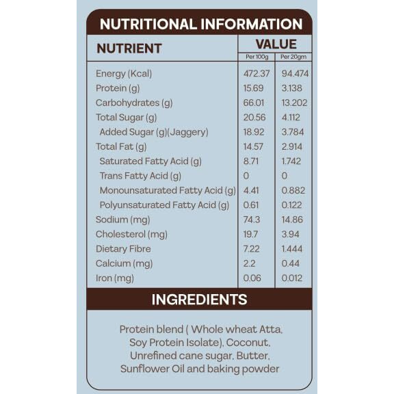 Bene Protein Coconut Cookies  17G Protein | High-Protein Biscuits With Real Coconut & Whole Wheat | No Maida, No Refined Sugar, No Preservatives | Healthy Crunchy Snack | 1 Pack (80 Gram)