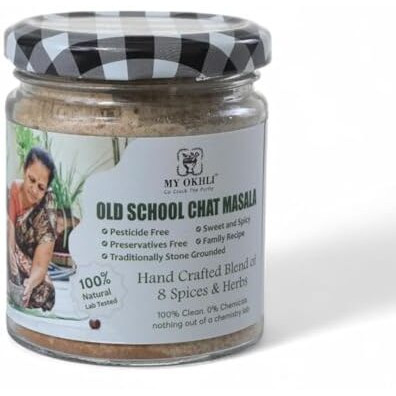 My Okhli Handcrafted Chat Masala | Traditionally Stone Grounded | Ancient Family Recipe | Perfect Blend Of 8 Spices & Herbs For Great Taste & Aroma | No Preservative & Pesticides| 100 % Natural And Lab Tested