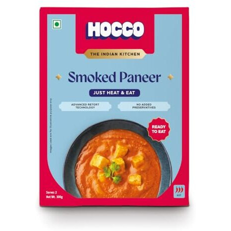 Hocco Ready To Eat Smoked Paneer Sabji | Just Heat & Eat Food | No Added Perservatives & Colour | Meal Ready In 5 Minutes| Microwaveable_Serves 2 People -300 Gm (Pack Of 6)