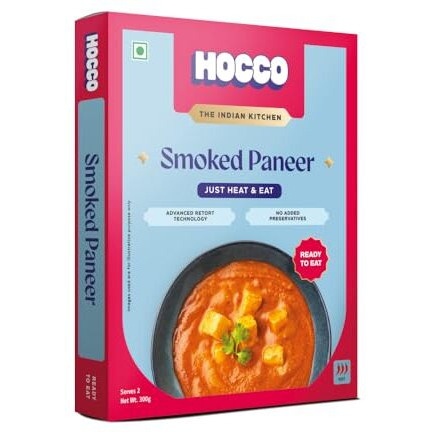 Hocco Ready To Eat Smoked Paneer Sabji | Just Heat & Eat Food | No Added Perservatives & Colour | Meal Ready In 5 Minutes| Microwaveable_Serves 2 People -300 Gm (Pack Of 6)