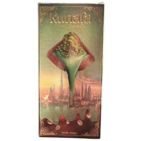 Kunafa Pistachio Premium Milk Chocolate Bar, With Real Pista Cream 250G