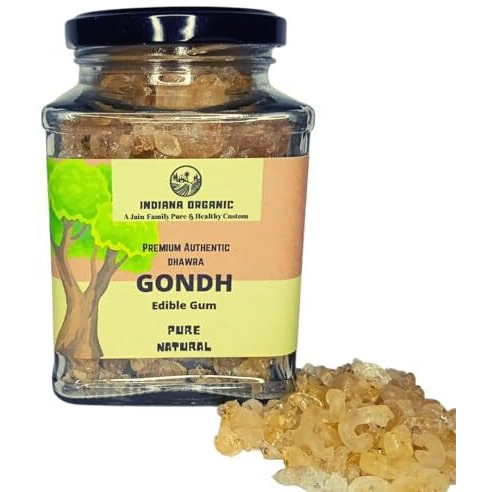 Indiana Organic Dhawda Gond Desi | Gum Ghatti | Anogeissus Latifolia | Gond For Ladoo, Traditional Indian Ladoo Gum | Sev Only | High Purity - 250 Gram, 100% Authentic, Food Grade