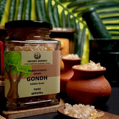 Indiana Organic Dhawda Gond Desi | Gum Ghatti | Anogeissus Latifolia | Gond For Ladoo, Traditional Indian Ladoo Gum | Sev Only | High Purity - 250 Gram, 100% Authentic, Food Grade