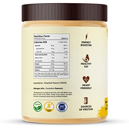 Yutra High Protein Peanut Butter Specially Introduced For Gym Goers, Dieters And Joggers | The Creamy And Nutty Delight | Gluten Free | Vegan | Cholesterol Free Butter