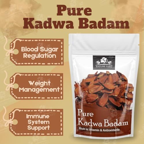 Nature Yard Sugar Badam/Kadwa Badam - 900 Gm - For Diabetes Bitter Almonds - Sky Fruit/Mahogany Seeds - 100% Natural & Organic