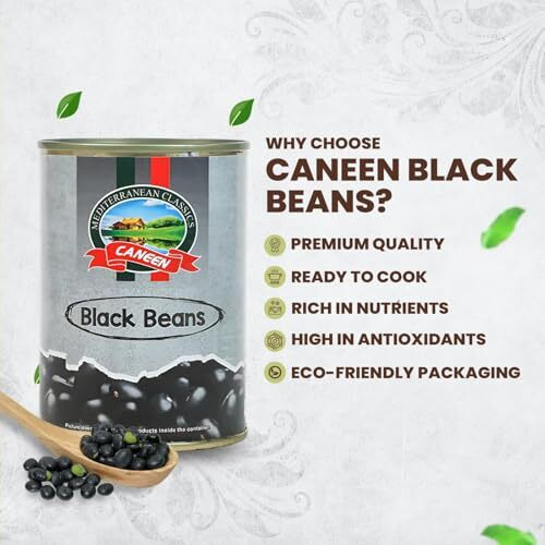 Caneen Black Beans | High Protein, Non-Gmo, Vegan-Friendly, Fiber Rich Food | Black Soybean -Perfect For Soups, Salads And Cooking (400G Pack Of 1)