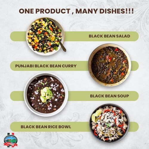 Caneen Black Beans | High Protein, Non-Gmo, Vegan-Friendly, Fiber Rich Food | Black Soybean -Perfect For Soups, Salads And Cooking (400G Pack Of 1)