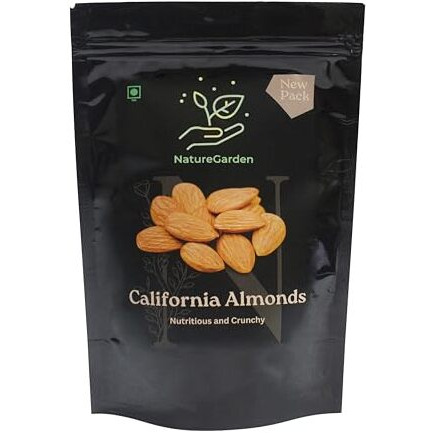 Naturegarden Premium Almonds | Whole California Badam, Gluten Free Snack | 500G Pack