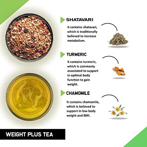 Teacurry Weight Gain Tea 30 Tea Bags (1 Month Pack) Helps In Plus Mass - Men & Women | Green Tea For Weight Gain | Increase Weight