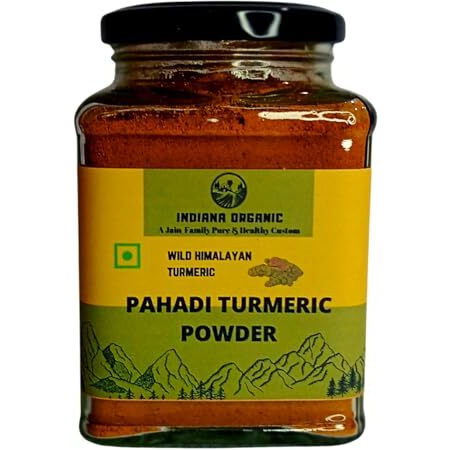Indiana Organic Pahadi Wild Turmeric Powder Haldi Powder | 200 Gram | High Curcumin & Oil Content | Unprocessed And Organic Haldi Powder | Sourced Fromkumaon Hills, Uttarakhand | Chemical-Free | Freshly Ground Packed On Order