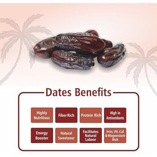 Everyday Four Seedless Rabbi Dates | 800G Natural Dried Dates | Rabbi Dates Khari Foods | No Added Sugar, Gluten Free Khajoor | Healthy Snacks, Dry Fruits For Daily Diet(Pack Of 2, 400G Each)