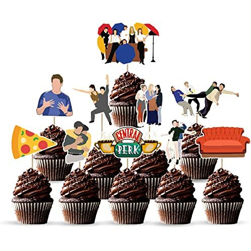 Zyozique Friend Theme 10 Pcs Cup Cake Topper-Friends Party Decorations,Birthday Party Supplies-Cup Cake Topper (Pack Of 10)