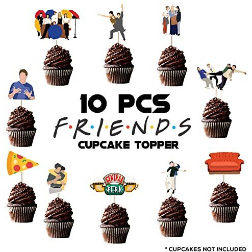 Zyozique Friend Theme 10 Pcs Cup Cake Topper-Friends Party Decorations,Birthday Party Supplies-Cup Cake Topper (Pack Of 10)