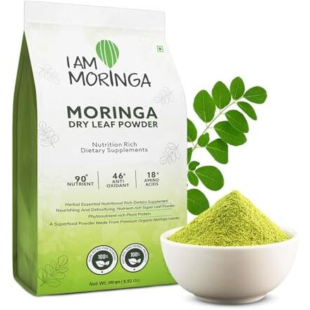 I Am Moringa Moringa Powder 250Gm, 100% Natural Drumstick Leaf Powder Good For Skin, Hair Healthy Plant Based Protein Powder With No Chemicals And Preservatives