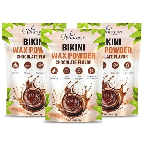 Himayya Bikini Powder Wax For Womens Chocolate Flavour | 10-Min Painless Hair Removal Wax Powder For Women,S For Legs, Arms & Bikini Area | Herbal Wax Powder For Women,S With No Harmful Chemicals, No Irritation, No Skin Rashes - 120 Gm  Pack 3
