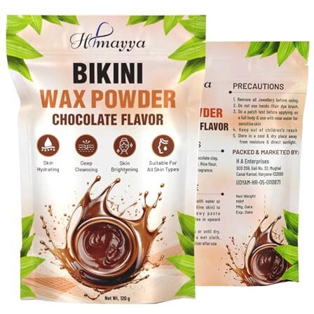Himayya Bikini Powder Wax For Womens Chocolate Flavour | 10-Min Painless Hair Removal Wax Powder For Women,S For Legs, Arms & Bikini Area | Herbal Wax Powder For Women,S With No Harmful Chemicals, No Irritation, No Skin Rashes - 120 Gm  Pack 3