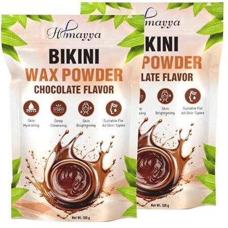 Himayya Bikini Powder Wax For Womens Chocolate Flavour | 10-Min Painless Hair Removal Wax Powder For Women,S For Legs, Arms & Bikini Area | Herbal Wax Powder For Women,S With No Harmful Chemicals, No Irritation, No Skin Rashes - 120 Gm  Pack 2