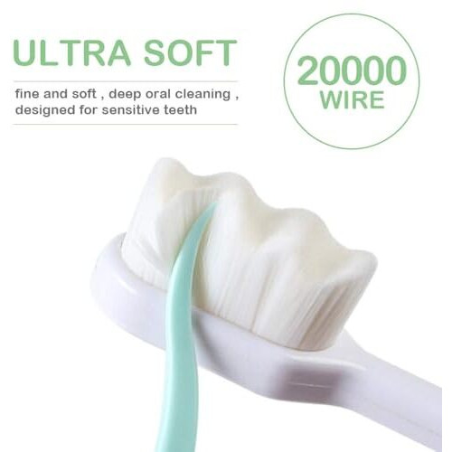 Alioz (Pack Of 4) Toothbrush For Sensitive Gums, Micro Fur Manual Toothbrush With 20000 Soft Floss Bristle For Men, Women, Elderly, Braces And Gum Recessions, Protect Fragile Gums