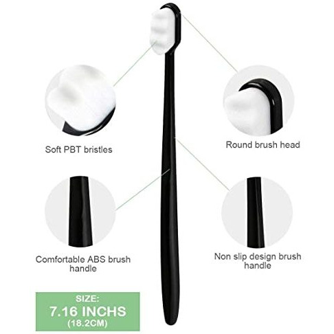 Alioz (Pack Of 4) Toothbrush For Sensitive Gums, Micro Fur Manual Toothbrush With 20000 Soft Floss Bristle For Men, Women, Elderly, Braces And Gum Recessions, Protect Fragile Gums