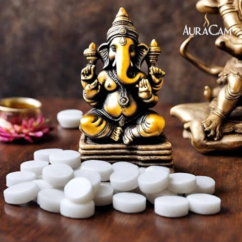 Auracam Gold Standard Camphor Tablets For Puja, Meditation, Spirituality/Kapooram Tablets For Puja/Camphor/Pure & Pleasant Fragrance Kapoor - (Small, Pack Of 1, 250 Grams)