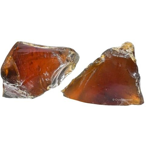Crystal Heaven Certified Amber Healing Rough Stone,Natural Raw For Manifestation,Meditation And Reiki Healing(2 Pieces)