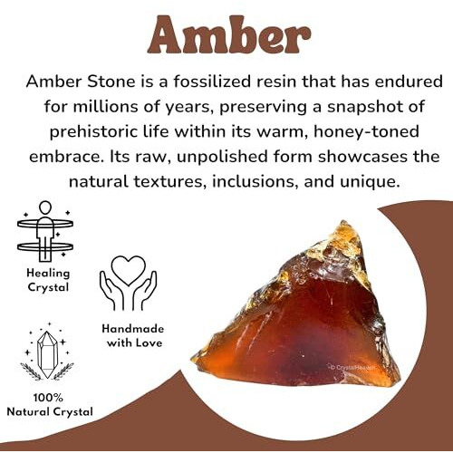 Crystal Heaven Certified Amber Healing Rough Stone,Natural Raw For Manifestation,Meditation And Reiki Healing(2 Pieces)