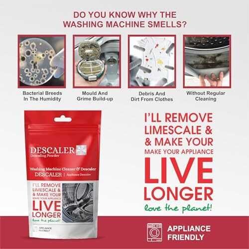 Washing Machine Cleaner Descaling Powder For Front Load And Top Load Washing Machines, Descaling Powder For Washing Machine Drum Cleaner Pack Of 5 (100 Gm/Pack)